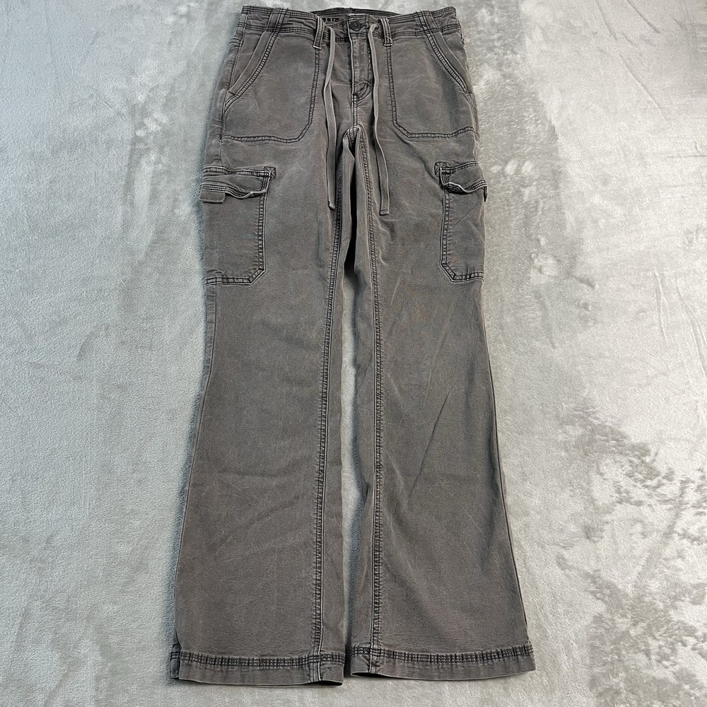 American Eagle Classic Bootcut Cargo Pants Womens 2 (27x30) Gray Stretch Y2K